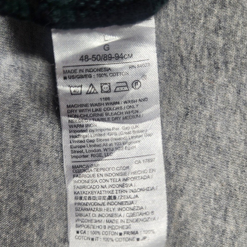 Gap Flannel Shirt Mens Large Green Good Plaid Standard Fit Cotton Button Down - Picture 4 of 6